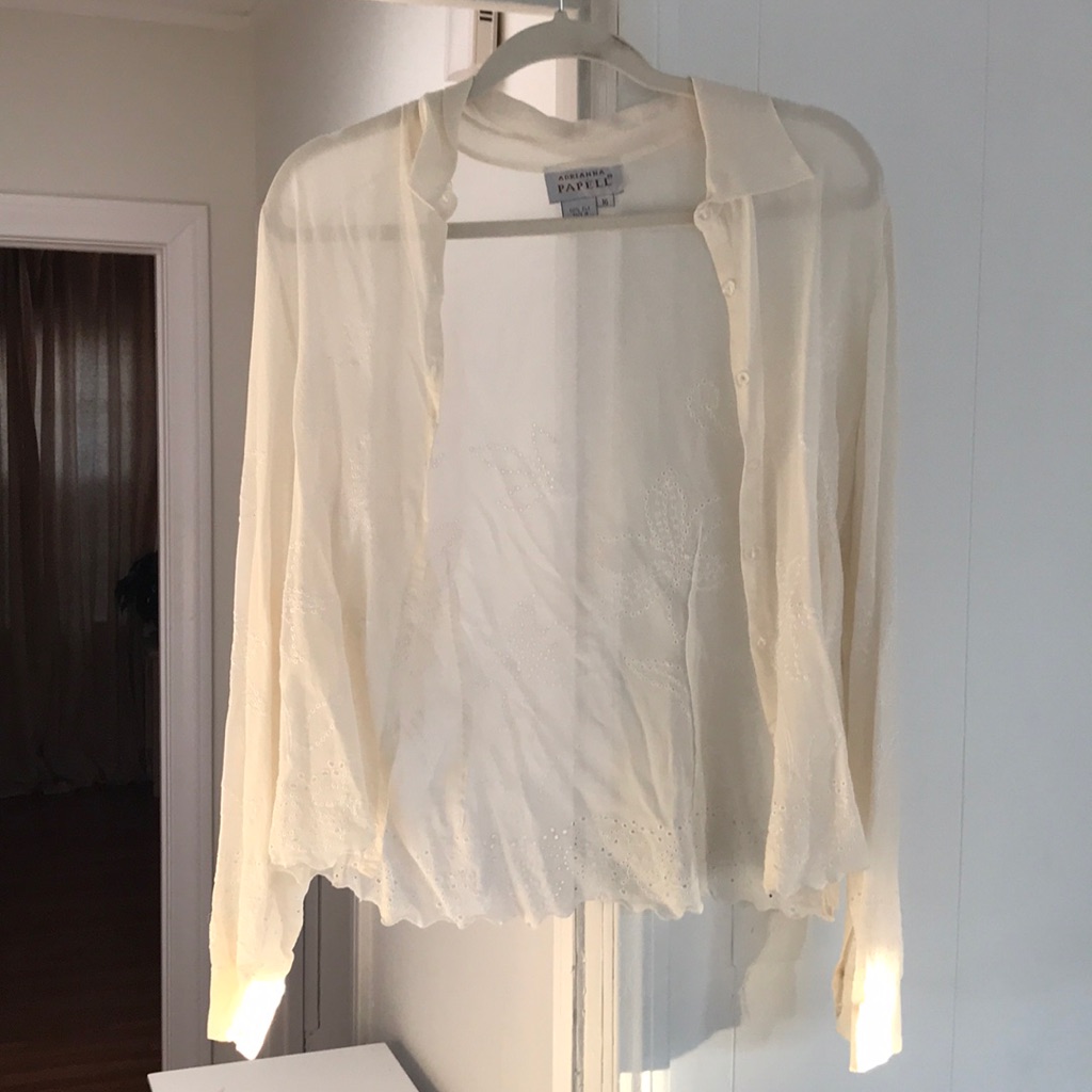Ivory Silk Button Down